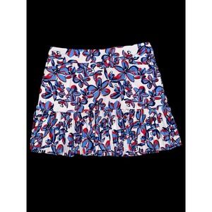Tail Golf Skort Tennis Pickleball Womens Sz XL Athletic White Blue Floral Ruffle